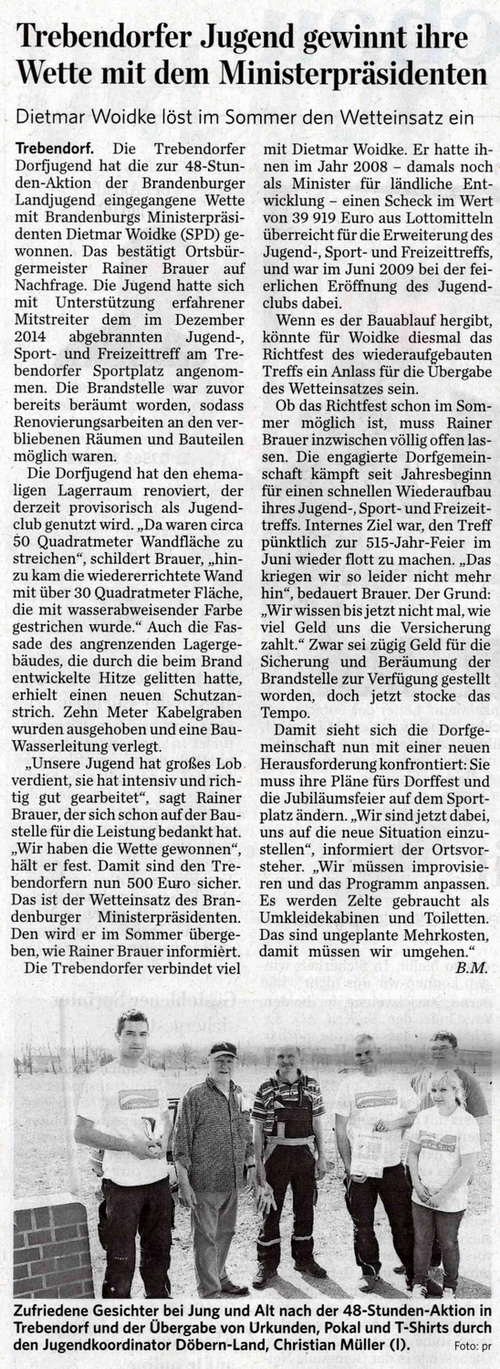 2015 05 06 LR SPN Trebendorfer Jugend gewinnt ihre Wette mit dem Ministerpräsidenten web